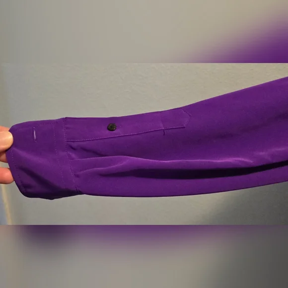 Size XS Jewel Purple Longsleeve Blouse - Picture 6 of 8